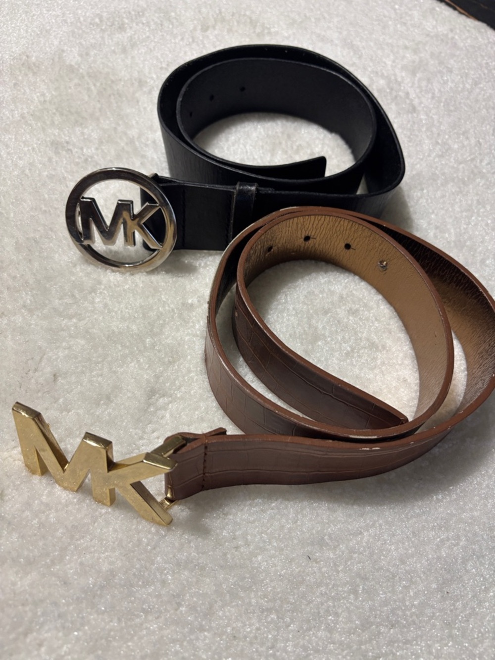 Michael Kors Black & Brown MK Logo Belts